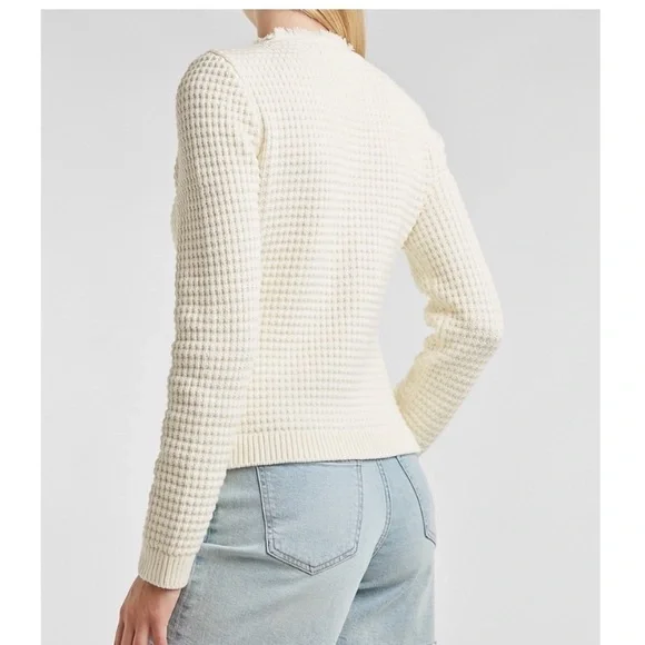 “Express” ivory, textured, embellished button sweater/blazer; size XS; NWOT - Picture 3 of 13